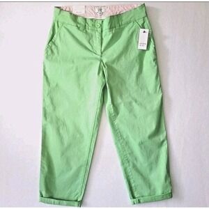 NWT Crown & Ivy Green Capri Pants Womens 4 Stretch Coastal Dayboat Style Preppy